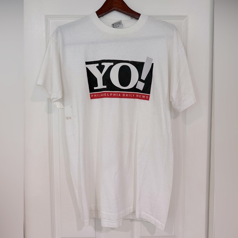 Vintage YO! Philadelphia Daily News Tee - Large - White